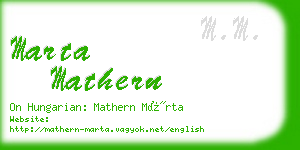 marta mathern business card